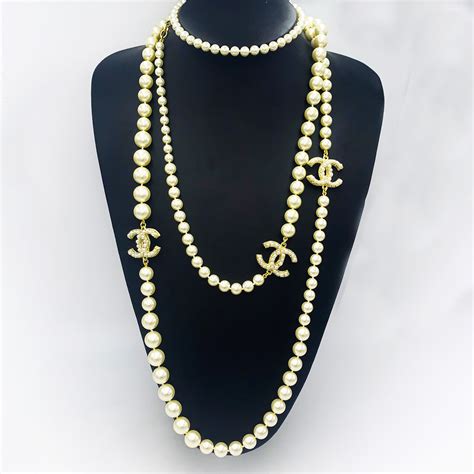 chanel classic pearl necklace|chanel necklace online store.